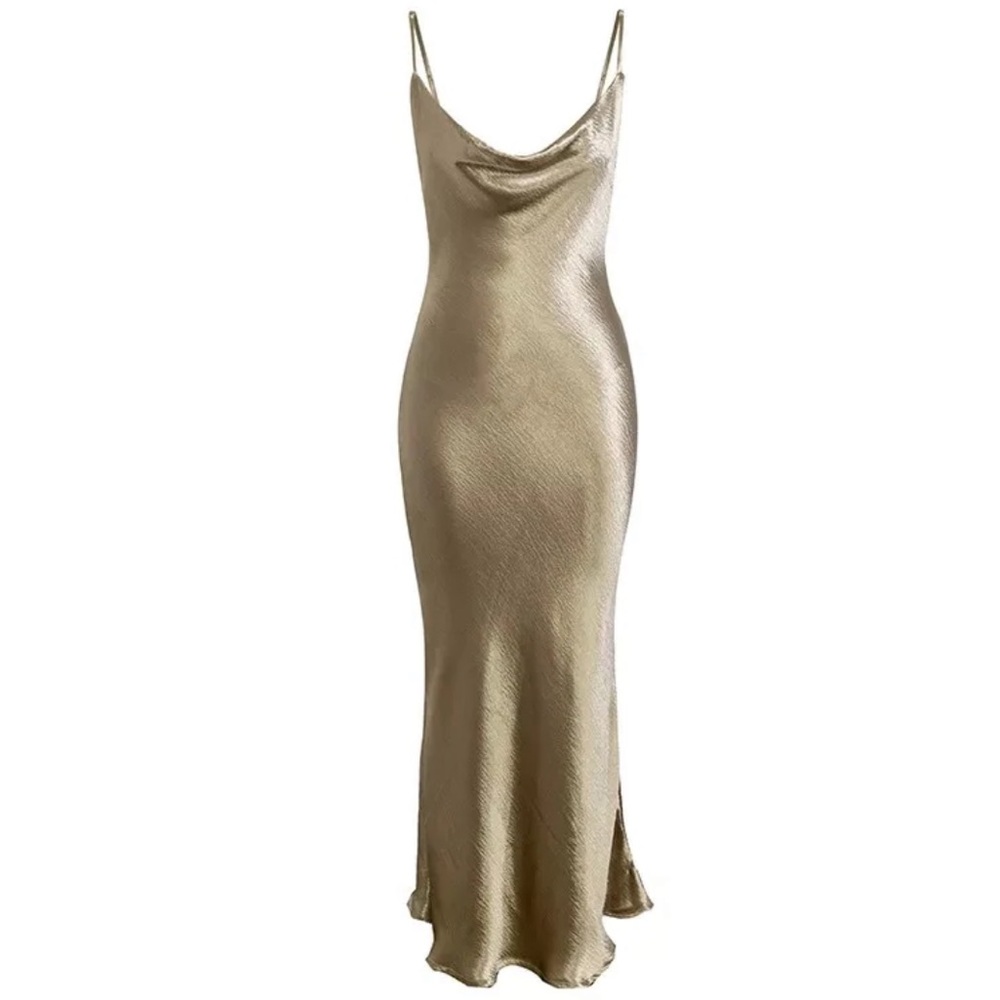 Gold “London” Silk Dress